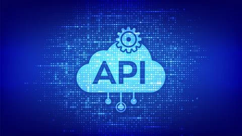 Application Programming Interface icon made with binary code. API technology  Stockillustratie