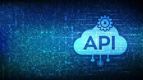 Application Programming Interface icon made with binary code. API technology  Stockillustratie