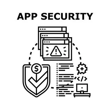 Application protection and secure software development process イラスト素材