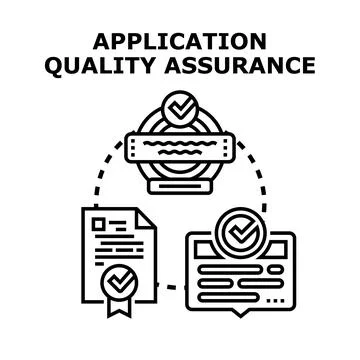 Application quality assurance process and software testing service Illustrazione stock
