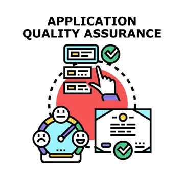 Application quality assurance strategy ensuring user satisfaction Illustrazione stock