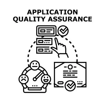 Application quality assurance strategy ensuring user satisfaction Stock Illustration