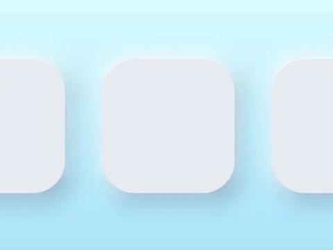 Application Realistic Icon Blank Template on Blue Background. Stock Illustration