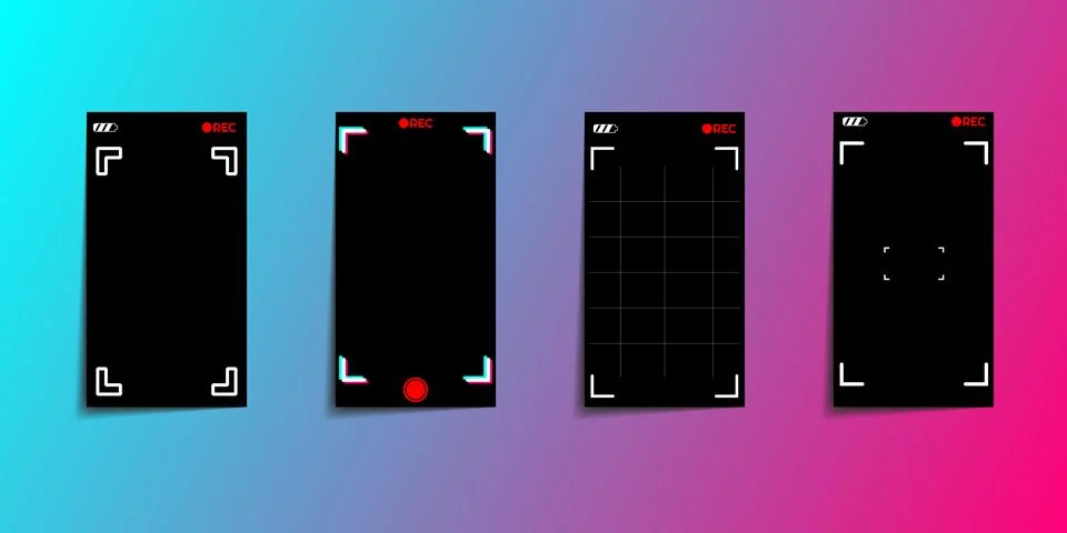 Application for recording from a mobile camera. Camera interface on the phone Ilustração Stock