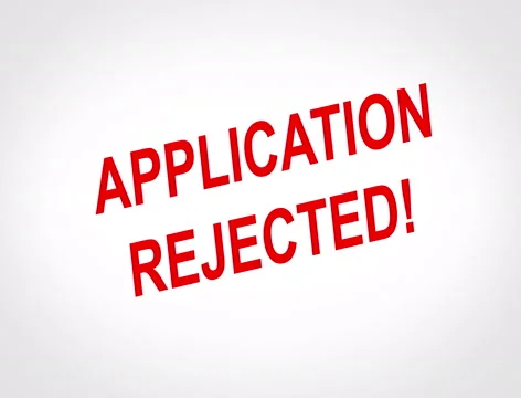 Application Rejected Concept, words fall down on white background Stock Footage 42905037