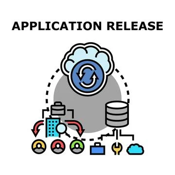 Application release automation flow cloud service diagram Stock Illustration