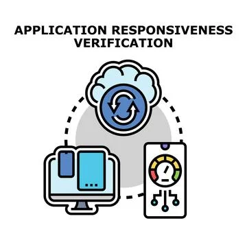 Application responsiveness verification demonstrating cross device performa.. 스톡 일러스트