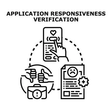 Application responsiveness verification process measuring user experience Stockillustratie