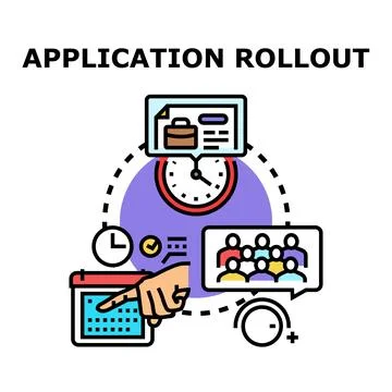 Application rollout planning and development process Stockillustratie