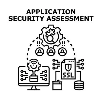 Application security assessment evaluating data and user privacy 스톡 일러스트