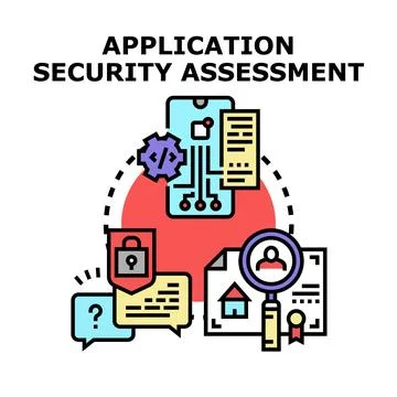 Application security assessment evaluating digital software protection Stockillustratie
