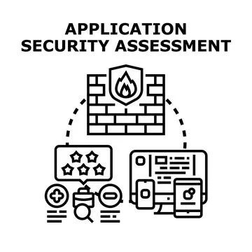 Application security assessment evaluating digital defense integrity Stock Illustration