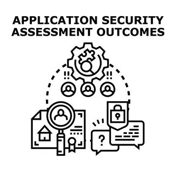 Application security assessment outcomes analyzing digital systems Stock Illustration