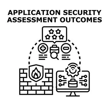 Application security assessment outcomes evaluating software vulnerabilities Illustrazione stock