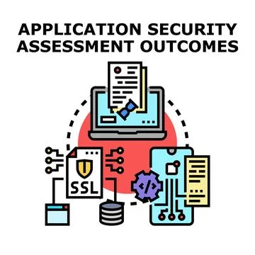 Application security assessment outcomes evaluating software protection Stock Illustration