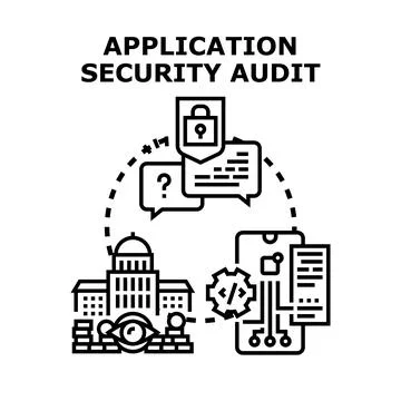 Application security audit checking digital protection system Stock Illustration