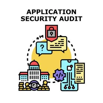 Application security audit checking digital protection system 스톡 일러스트