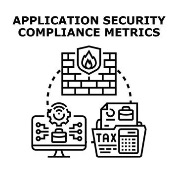 Application security compliance metrics concept illustration 스톡 일러스트