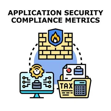 Application security compliance metrics concept illustration Stock Illustration