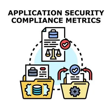 Application security compliance metrics reporting process Stock Illustration