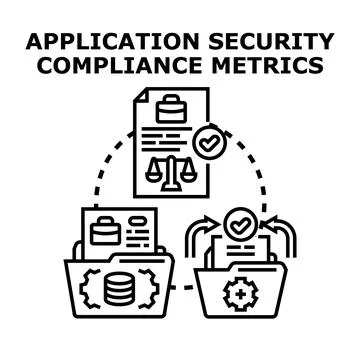 Application security compliance metrics reporting process 库存插图