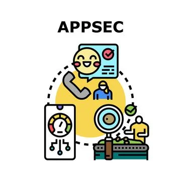 Application security concept developing secure software and systems Stockillustratie