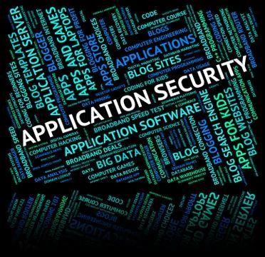 Application Security Indicates Encrypt Secured And Private Stock Illustration