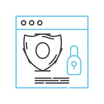 Application security line icon, outline symbol, vector illustration, concept Illustrazione stock