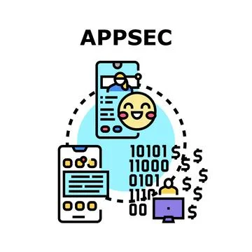 Application security protecting data and online financial transactions Stockillustratie