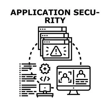 Application security protecting digital data and online users Stockillustratie
