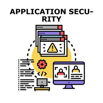 Application security protecting digital data and online users 库存插图