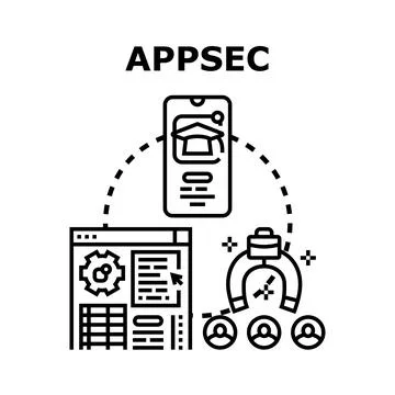 Application security protecting digital software and users Stock Illustration