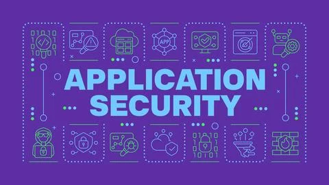 Application security purple word concept Stock Illustration