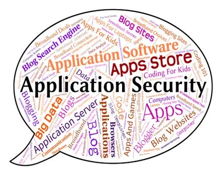 Application Security Represents Word Restricted And Applications イラスト素材