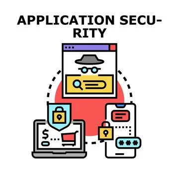 Application security securing data sensitive information Stock Illustration
