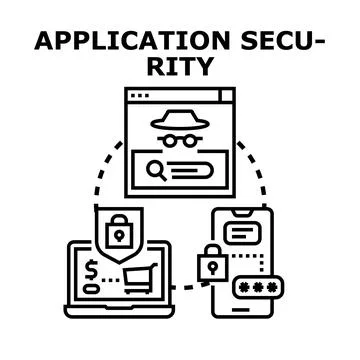 Application security securing data sensitive information Stock Illustration
