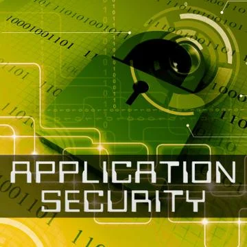 Application Security Shows Program Protection 3d Rendering Stock Illustration