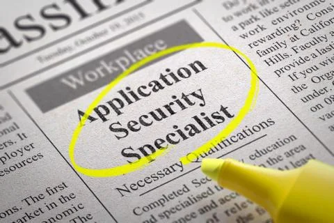 Application Security Specialist Vacancy in Newspaper Stock Illustration