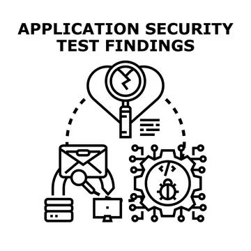 Application security test finding and vulnerability identification Stock Illustration