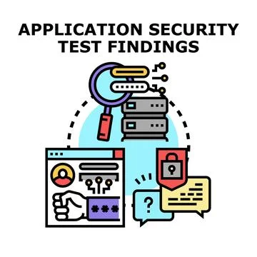 Application security testing and data protection findings 库存插图