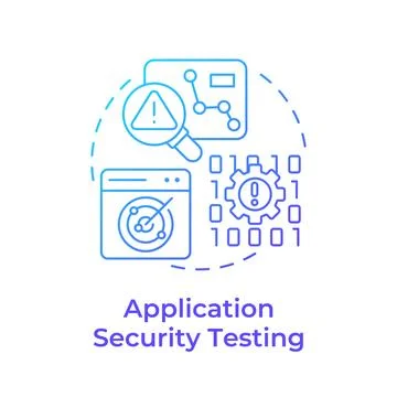Application security testing blue gradient concept icon Stock Illustration