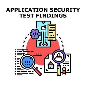 Application security testing identifying vulnerabilities and findings Illustrazione stock