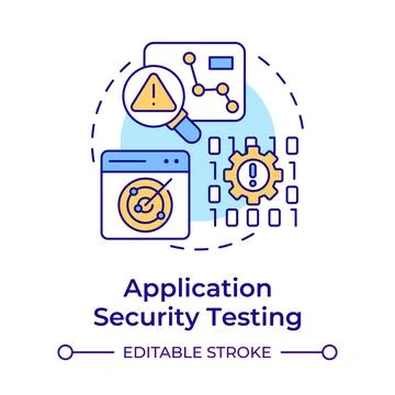 Application security testing multi color concept icon Stock Illustration