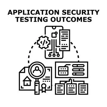 Application security testing outcomes concept on platform Stock Illustration