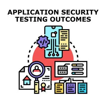 Application security testing outcomes concept on platform Stock Illustration