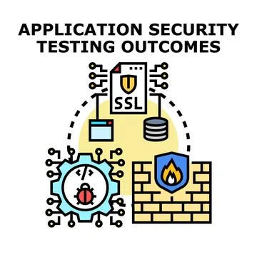 Application security testing outcomes managing cyber threats Stock Illustration