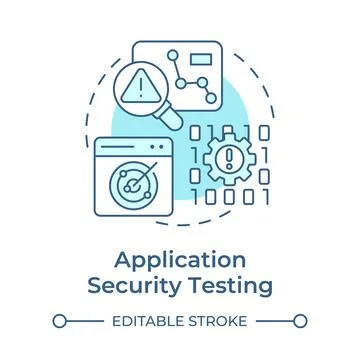 Application security testing soft blue concept icon Illustrazione stock