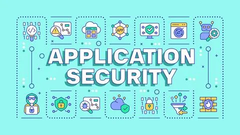 Application security turquoise word concept Stock Illustration