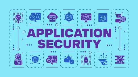 Application security turquoise word concept Stock Illustration