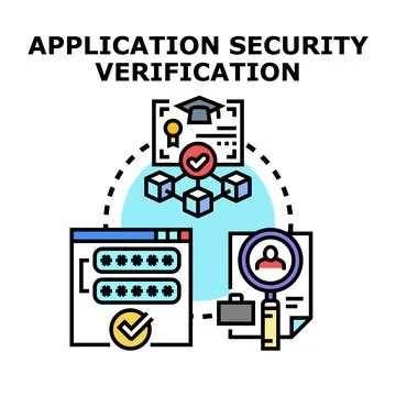 Application security verification process with data protection Stock Illustration